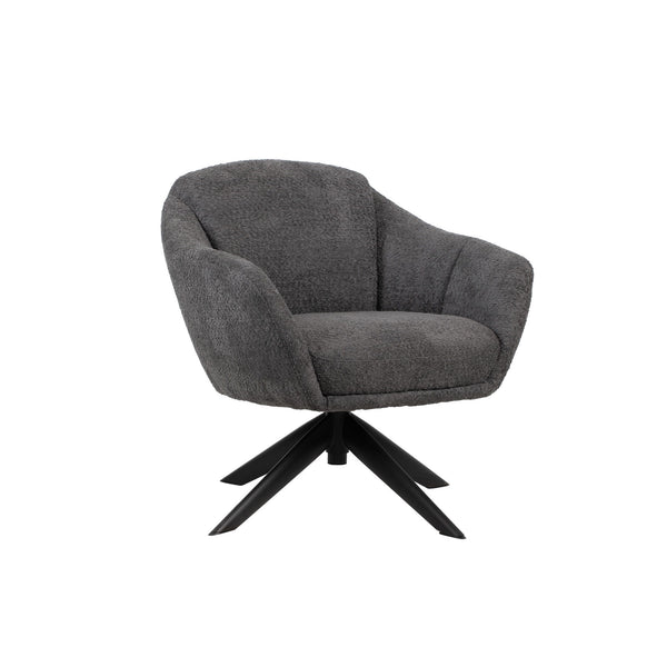 The Fleming Gray Boucle Swivel Lounge Chair offers the perfect blend of comfort and functionality, making it an ideal choice for relaxed gatherings. With its gently curved silhouette and generous padding, this chair provides plush seating in an inviting d