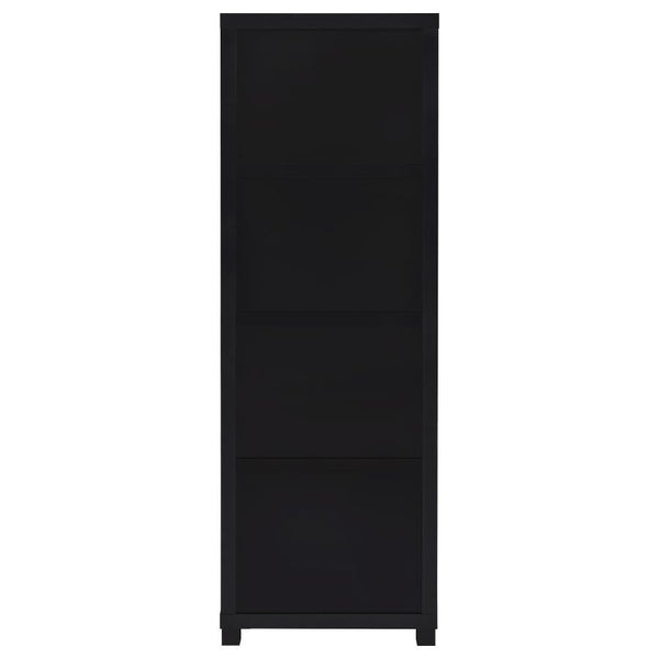 Jupiter - 3-Shelf Engineered Wood Media Tower - Black
