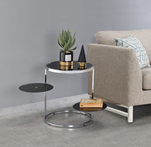 Lynch - Accent Table - Black & Chrome Finish
