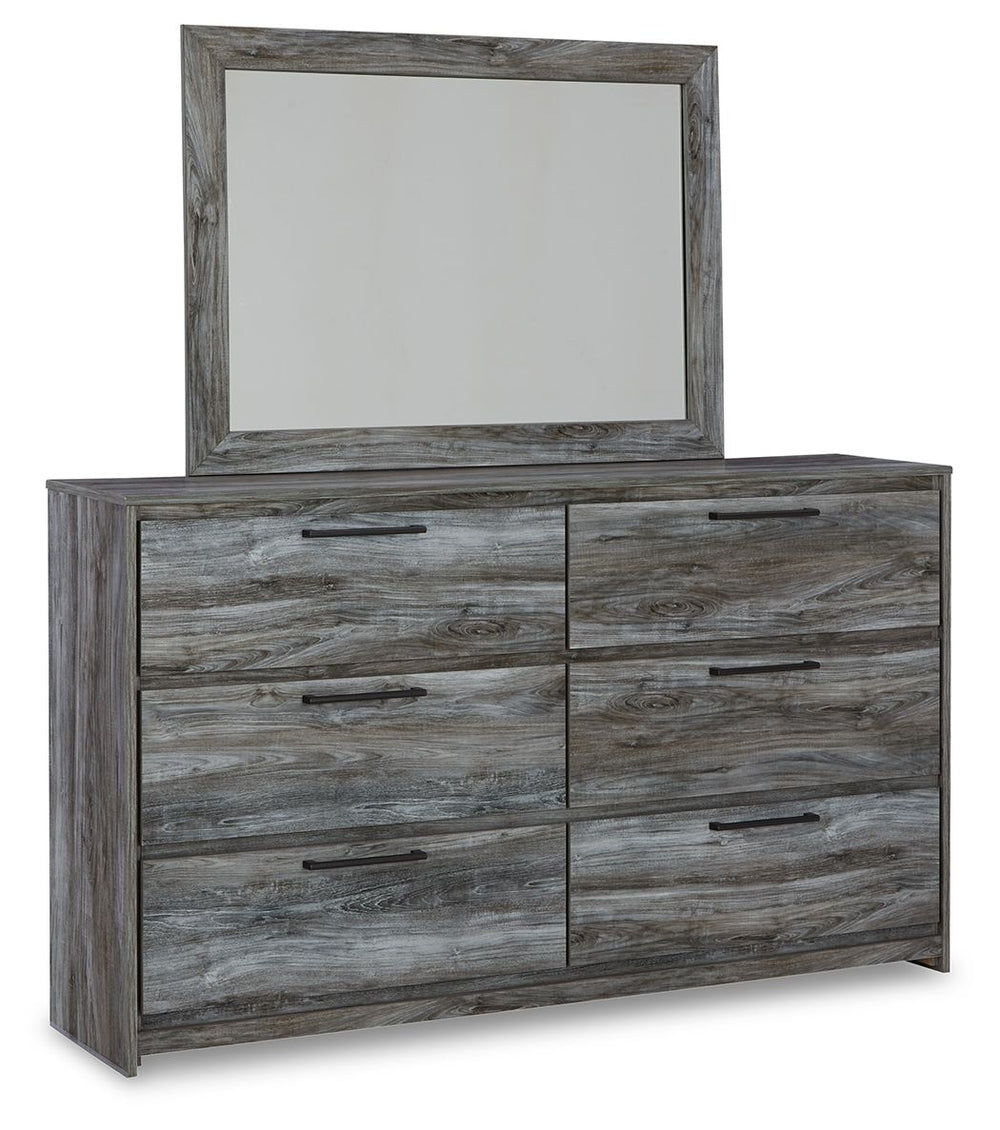 Baystorm - Full Panel Bed With 4 Storage Drawers - 8 Pc. - Dresser, Mirror, Chest, Full Bed - Gray
