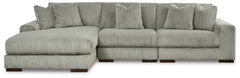 Plush and posh. Showcase your eye for on-trend texture with the statement-making cord upholstery of this sectional with chaise. Its stunningly soft fabric entices in a warm neutral hue, complementing contemporary color palettes. Sink into the cushions and