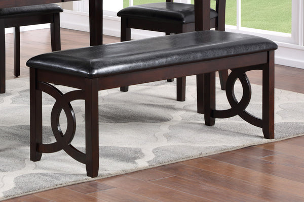 Gia - Bench - Ebony - Faux Leather