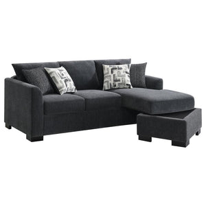 Storey - Upholstered Sleeper Sectional Chaise Sofa - Dark Gray