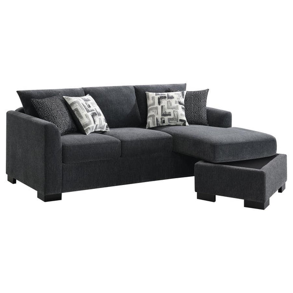Storey - Upholstered Sleeper Sectional Chaise Sofa - Dark Gray