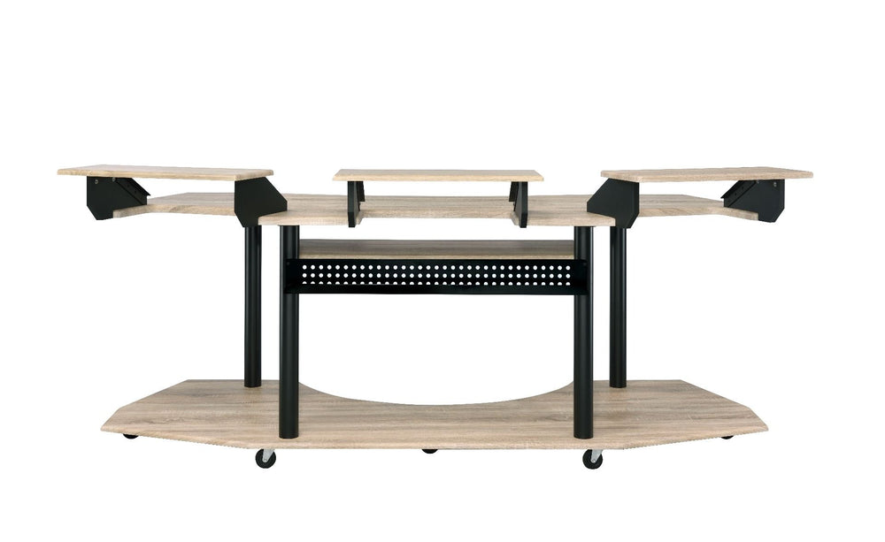 With no detail left unnoticed, this Eleazar Music Recording Studio Desk provides excellent functionality and versatile organizing options. With an extensive desk top design, plenty of workable surface area is left. The multi-funtion hutch is perfect for d