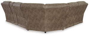 Ravenel - Fossil - 3-Piece Power Reclining Sectional With Raf Power Reclining Loveseat With Console