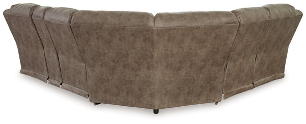 Ravenel - Fossil - 3-Piece Power Reclining Sectional With Raf Power Reclining Loveseat With Console