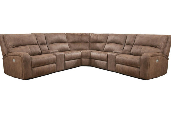 Polaris - 7 Piece Modular Power Reclining Sectional With Power Adjustable Headrests - Kahlua