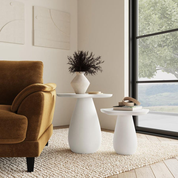 Perth - 17## Side Table With Cloud-Shaped Top - Off White