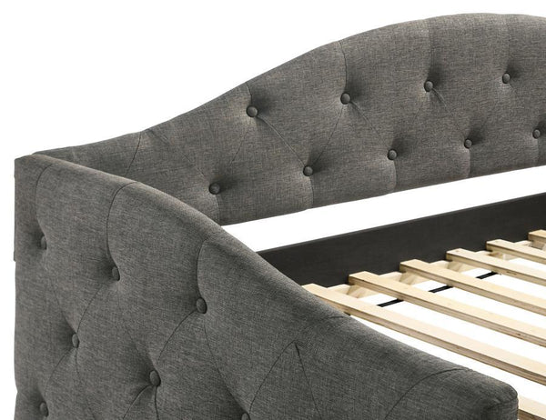 Sadie - Upholstered Twin Daybed With Trundle - Gray