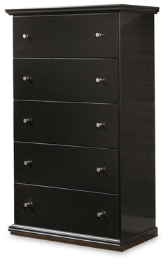 Clean, simple and beautiful. This chest provides ample space for clothing, accessories and spare bed linens. Pewter-tone knobs give a slightly industrial feel, making this piece at home among eclectic decor.<br><br><b>Additional Dimensions</b><br><ul><li>