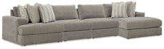 The casual, low-slung shape of this sectional makes it fully lounge-ready. Its deep seating invites you to sink right in, with bold beveled block arms that are softened by bullnose â€œwaterfallâ€ cushions. Best of all, the modular design lets you stage t