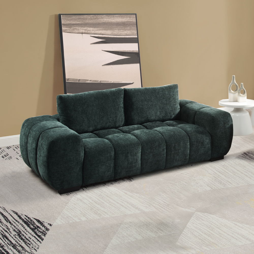 The Ferrand sofa with offers luxurious comfort and modern design. Featuring a sturdy wooden inner frame and pocket coil seating,provides excellent support and durability. The plush, deep cushions invite you to relax, while the stylish design enhances any 