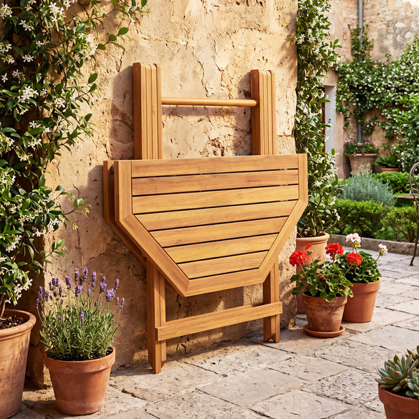 37.5" wide octagonal tabletop enables 4 people to dine comfortably<br>User-friendly folding design is space-saving and easy to carry for convenience<br>Slatted tabletop allows water to drain quickly  preventing accumulation<br>Reinforced crossbar increase