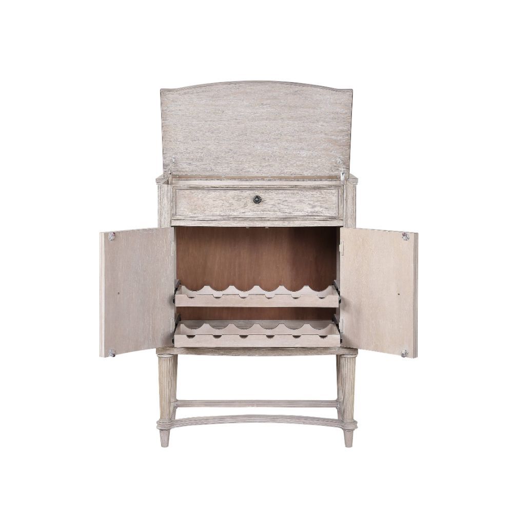 KD, Wine Cabinet Storage: 2 Wooden Front Doors (Inside: _), Open Compartment (Bottom Wooden Shelf) () Wooden Frame, Wooden Tapered Leg (Open Base) Orientation: Standing Flat Wall CONSTRUCTION: Wooden Case-Frame: Wood (Poplar), Wood Veneer (Oak), Wooden TO