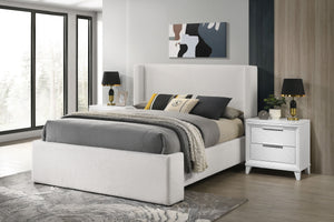 Discover the ultimate combination of minimalist design and cozy comfort with our sleek, modern bed frame. Its streamlined silhouette and neutral tone create a serene bedroom environment, perfect for those who appreciate subtle elegance and a restful night