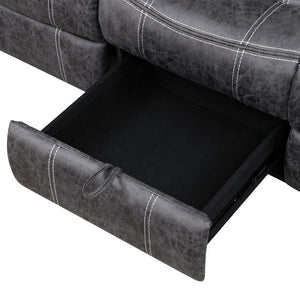 Zubaida - Power Motion With Drop Down Table - Dark Gray Polish Microfiber