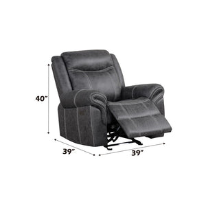 Zubaida - Power Motion Glider Recliner - Dark Gray Polish Microfiber