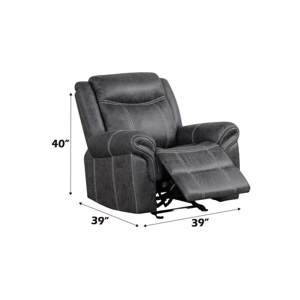 Zubaida - Power Motion Glider Recliner - Dark Gray Polish Microfiber