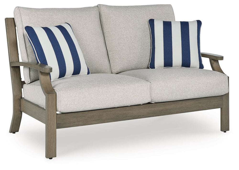 Experience the perfect combination of durability and style with this outdoor loveseat. Enhanced by sumptuously soft yet durable cushions wrapped in high-performing, low-maintenance Nuvella+â„¢ fabric, it-'s designed to provide you with years of enjoyment.