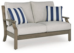 Experience the perfect combination of durability and style with this outdoor loveseat. Enhanced by sumptuously soft yet durable cushions wrapped in high-performing, low-maintenance Nuvella+â„¢ fabric, it-'s designed to provide you with years of enjoyment.