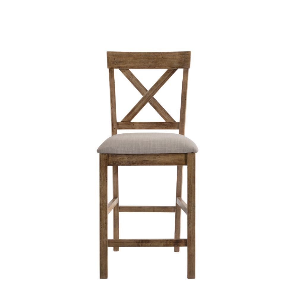 The Martha II Counter Height Chair will anchor any dining area in effortless style. This contemporary armless chair features a wood frame and backrest with a unique â€˜X-' shaped design and is perfect for weekday meals and family gatherings alike. The ver