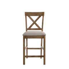 The Martha II Counter Height Chair will anchor any dining area in effortless style. This contemporary armless chair features a wood frame and backrest with a unique â€˜X-' shaped design and is perfect for weekday meals and family gatherings alike. The ver