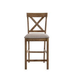 The Martha II Counter Height Chair will anchor any dining area in effortless style. This contemporary armless chair features a wood frame and backrest with a unique â€˜X-' shaped design and is perfect for weekday meals and family gatherings alike. The ver