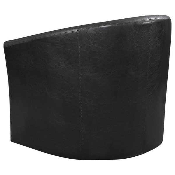 Turner - Upholstered Barrel Back Swivel Chair - Dark Brown