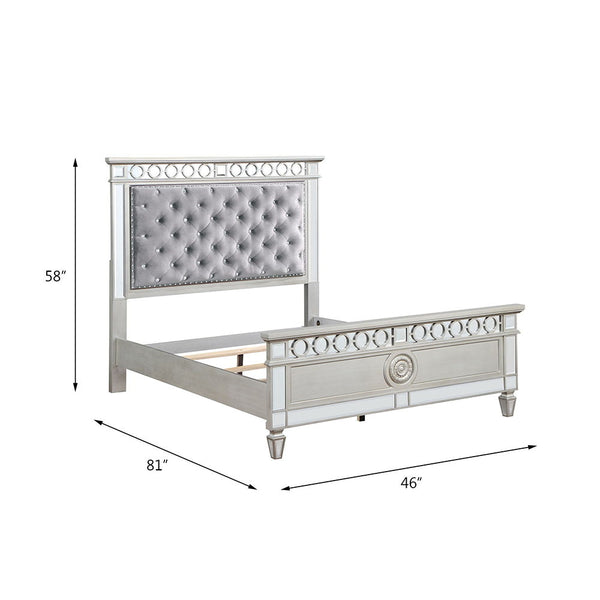 Varian - Twin Bed - Gray Velvet