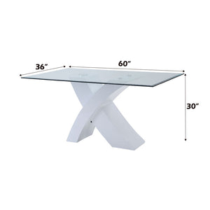  Rectangular Pedestal Table NO Storage Glass Top: 10mm Clear Tempered