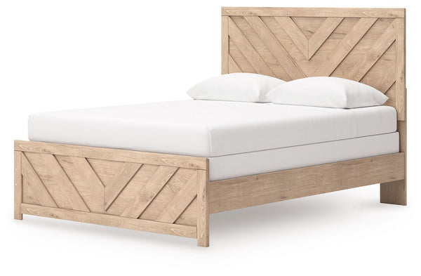 Sanginlane - Tan - Queen Panel Bed