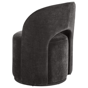 Harjo - Velvet Upholstered Swivel Accent Chair - Charcoal Gray