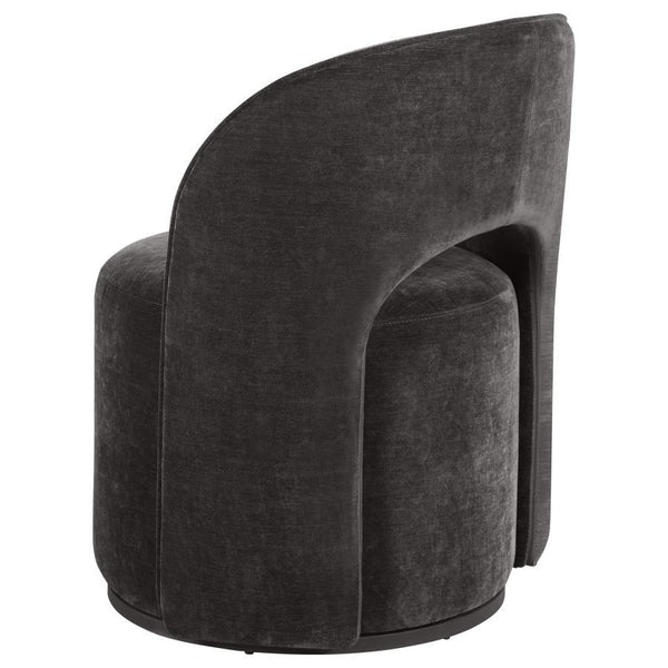 Harjo - Velvet Upholstered Swivel Accent Chair - Charcoal Gray