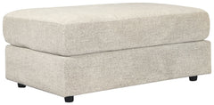 Flaunting a trendsetting silhouette, this oversized accent ottoman puts the contemporary in your contemporary home. Its ample surface space gives you elongated plushness for foot relaxation. And the chunky chenille fabric satisfies your need for a piece t