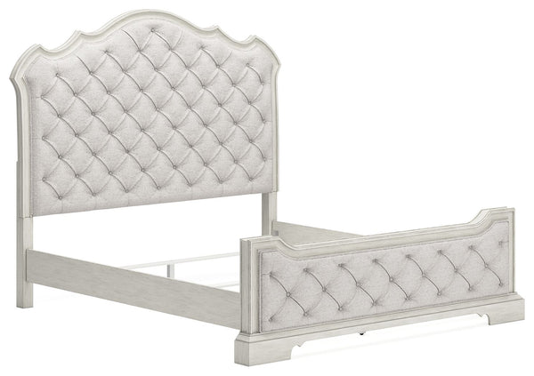 Arlendyne - Antique White - King Upholstered Bed
