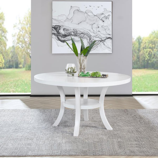  modern presentation of a round dining table. It-'s a simple