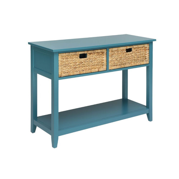 A stylish look for any room in your home, the Flavius console is an easy addition. The console has a nice, neutral finish and comes complete with two baskets like drawers. The drawers help to tame the clutter, while the bottom shelf helps provide addition