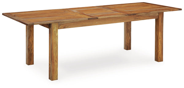 Discover something extraordinary with this clean-lined dining extension table. The rich natural beauty of the wood, enhanced with a clear wood-tone finish, brings an organically stunning vibe to your home. And the table can be extended to fit eight, offer