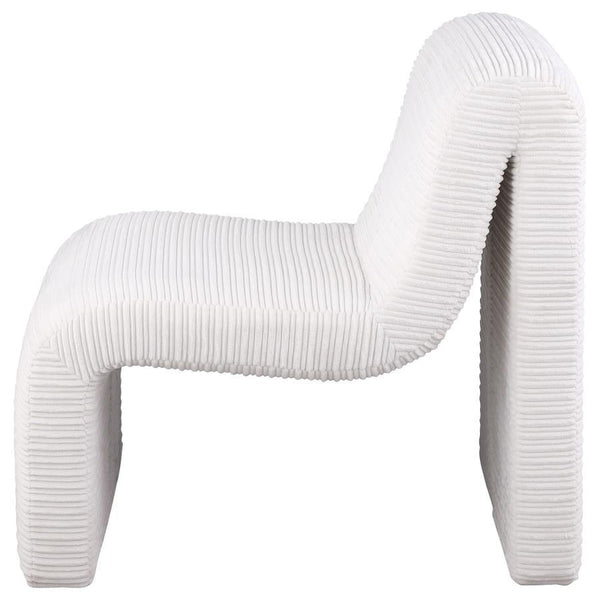 Drayton - Upholstered Curved Armless Accent Chair - Ivory