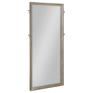This full-length floor mirror combines functionality with stylish design, making it an essential piece for any modern bedroom. The sleek, washed oak frame provides a neutral and versatile accent that complements various decor styles. Four integrated cloth