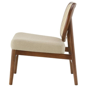 Rayo - Rattan Cane Back Accent Chair With Padded Seat - Camel
