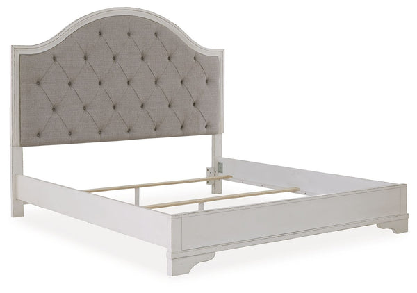 Blendon - Rustic Brown - King Upholstered Panel Bed
