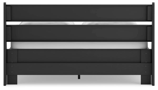 Socalle - Black - Queen Panel Platform Bed