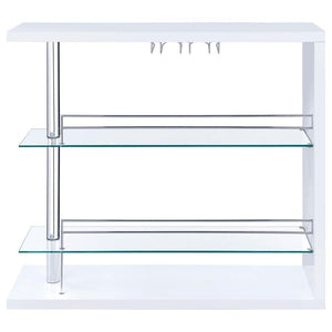 Prescott - Rectangular Home Bar Table - White High Gloss