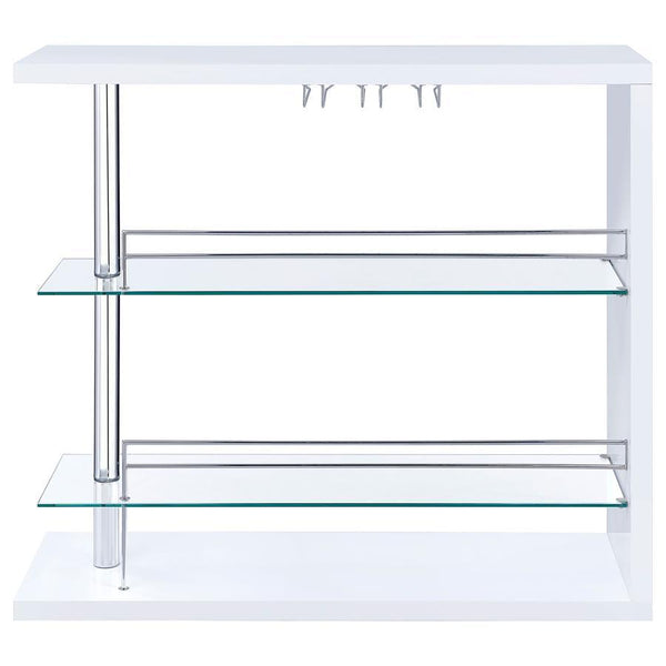 Prescott - Rectangular Home Bar Table - White High Gloss