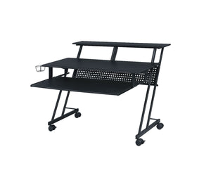 Perfectly fit for every workspace, this Suitor Music Recording Studio Desk offers style without sacrificing function. The shelves are intended to make your working space neat and organized and also keep the monitor at an eye-level for comfortable viewing.