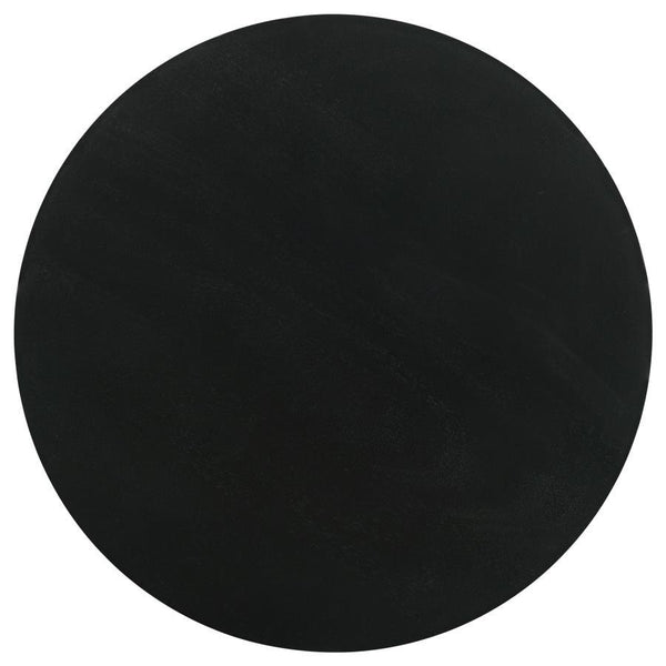 Dianella - Round Pedestal Base Accent Side Table - Black Stain