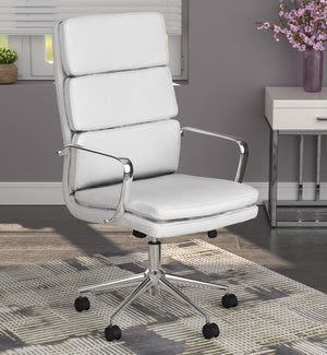 Ximena - Upholstered Adjustable High Back Office Chair - White