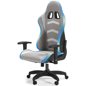 Lynxtyn - White / Gray - Home Office Swivel Desk Chair